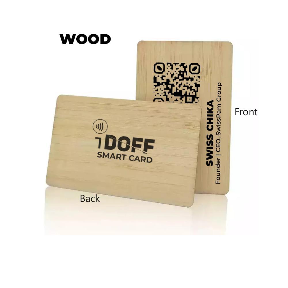 wood canvassed smart card 